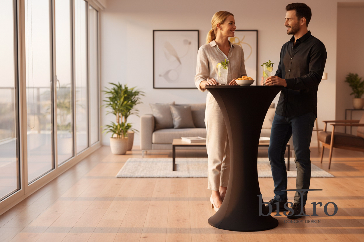 Polyester bistro masa ortusu